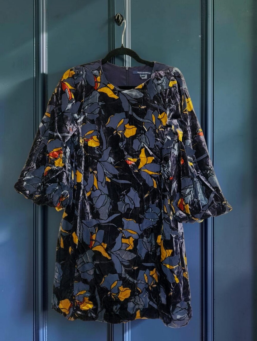 French Connection Floral Velvet Dress - Size 6/Length 34"